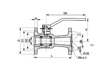 QJ41M不銹鋼高溫球閥結(jié)構(gòu)圖